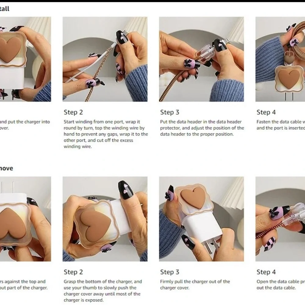 Iphone proctector charger, cable organizer for iphone Valentine's Days Type C.